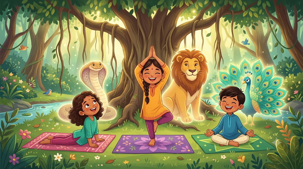 Yoga for Little Yogis: How Ancient Rishis & Animal Deities Inspired Mindful Movement - Hindu mythology story blog post from Divine Tales for Kids