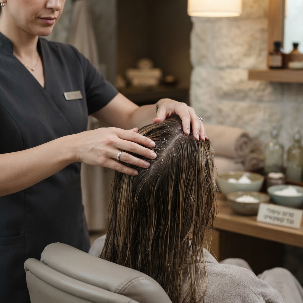 ליאת יעקב מעניקה טיפול בקרקפת ב-Liat Spa Clinic בפתח תקווה