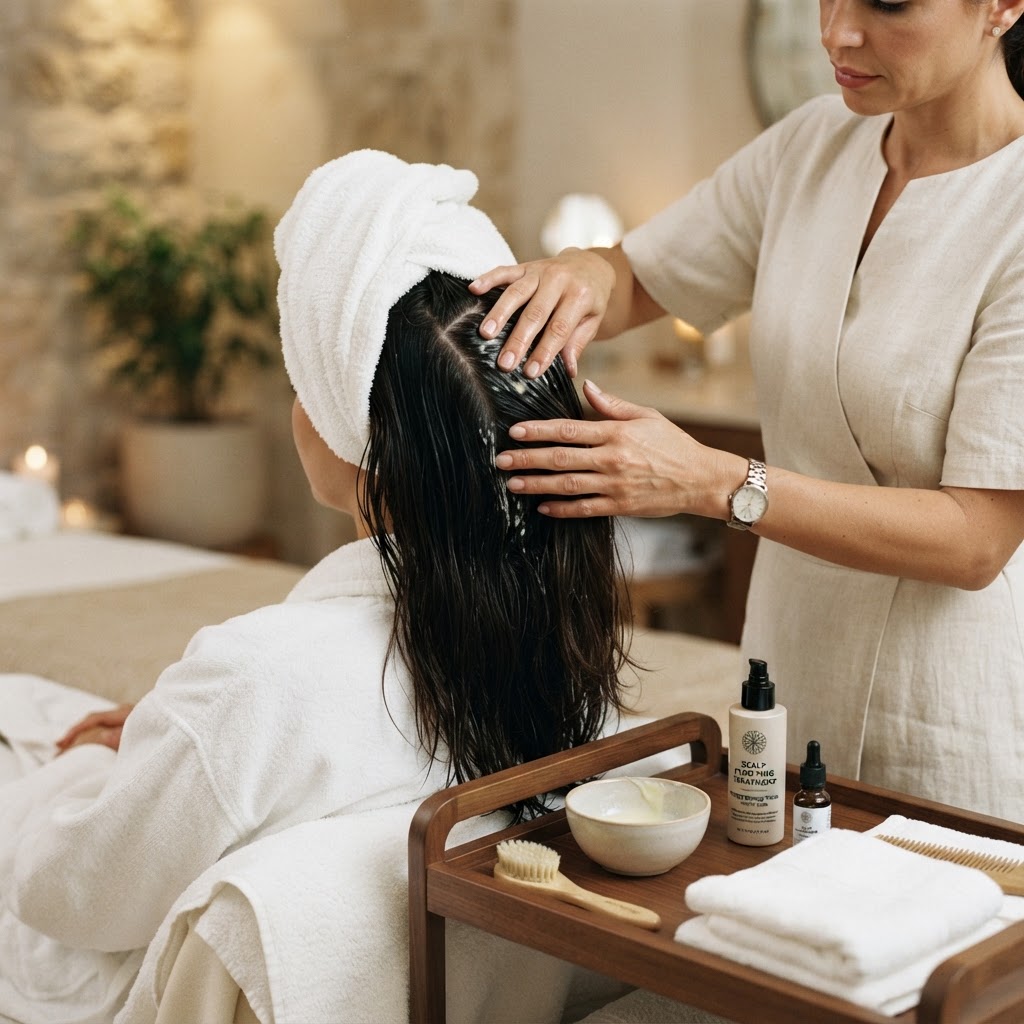 ליאת יעקב מבצעת אבחון מקצועי לקרקפת ב-Liat Spa Clinic בפתח תקווה