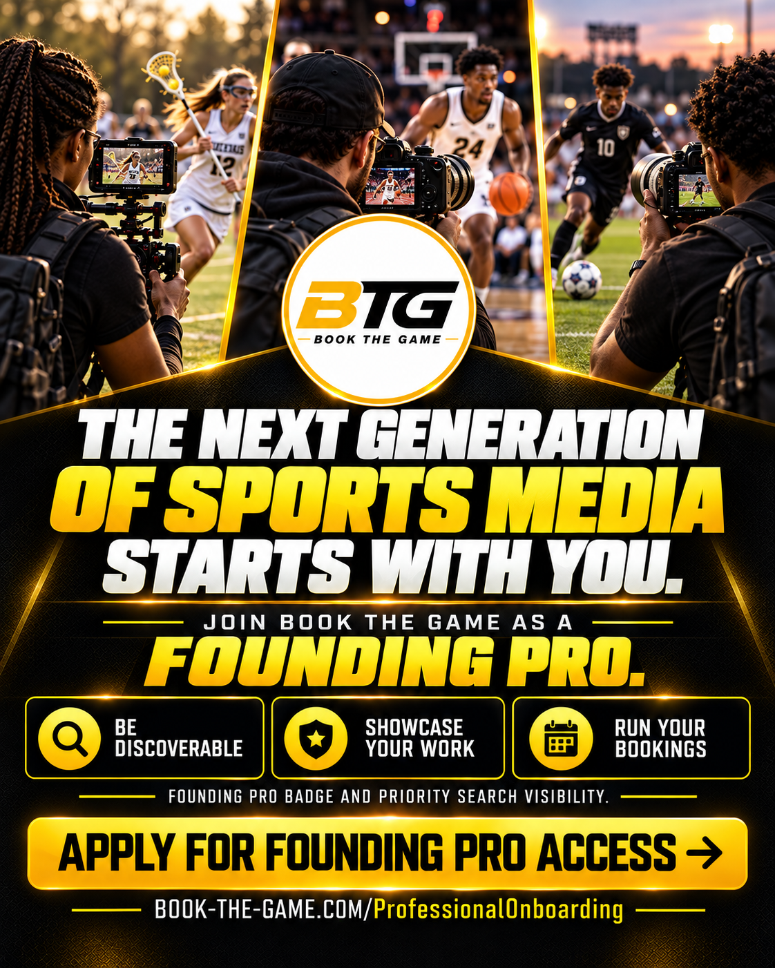 Join Book The Game as a Founding Pro