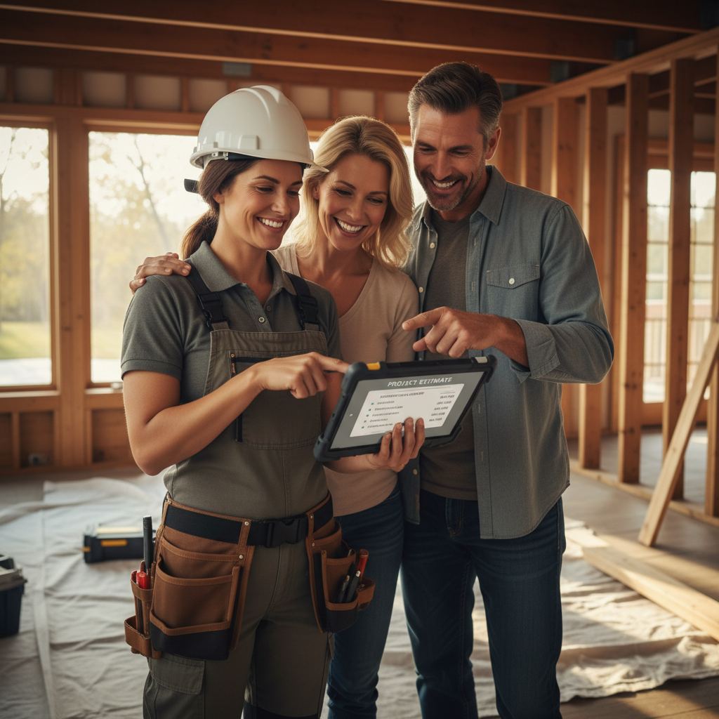 Contractor reviewing estimate