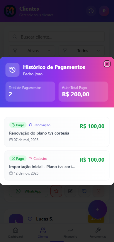 Histórico de Pagamentos