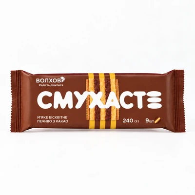 Печиво "М'яке "Смухасте" з какао" в упаковці (240 г)