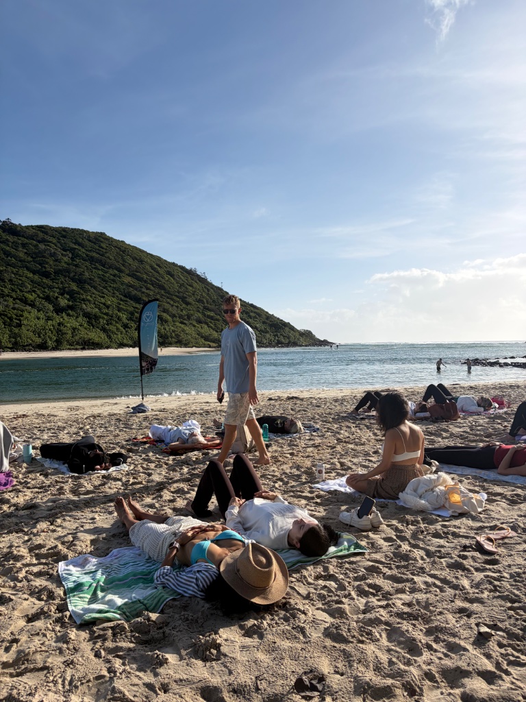 HUMN community gathering by the ocean