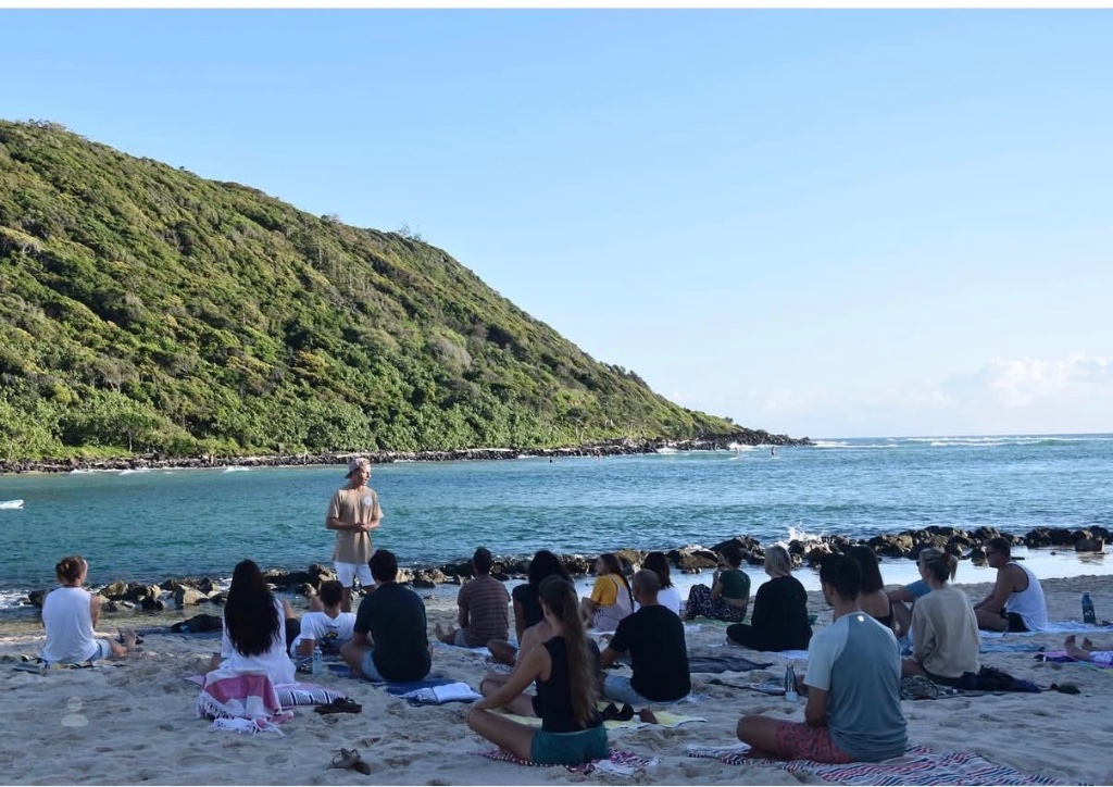 HUMN community gathering at the beach