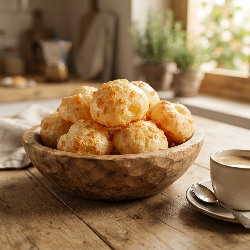 Pão de queijo assado quentinho