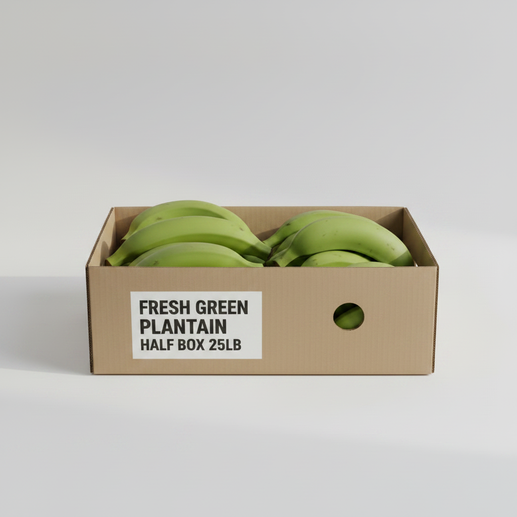 FRESH GREEN PLANTAIN HALF BOX 25LB - Thumbnail 2