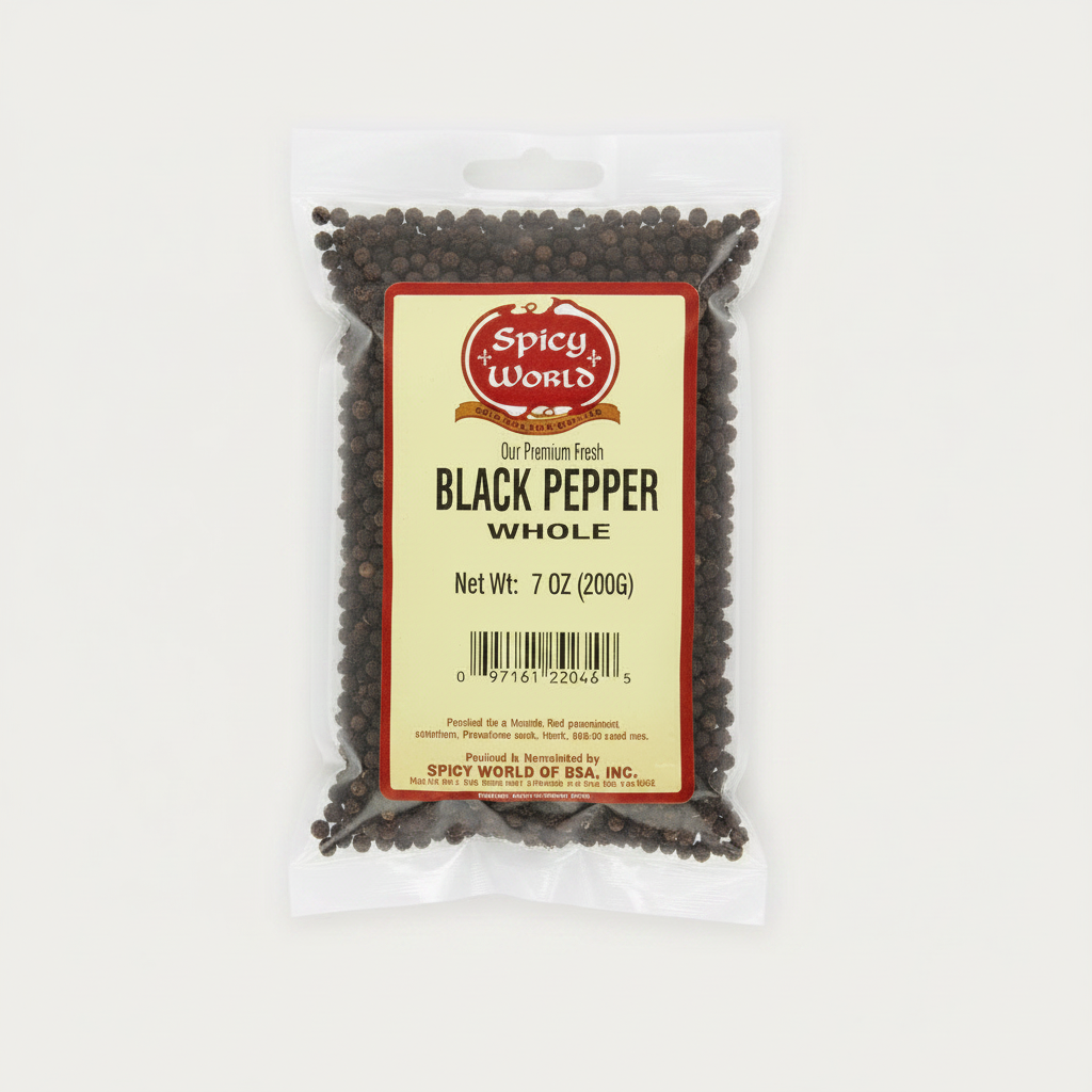 SPICY WORLD BLACK PEPPER WHOLE 7OZ - Thumbnail 2