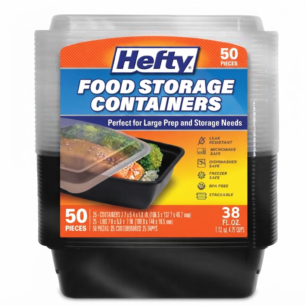 HEFTY FOOD CONTAINER 38oz  50PCS