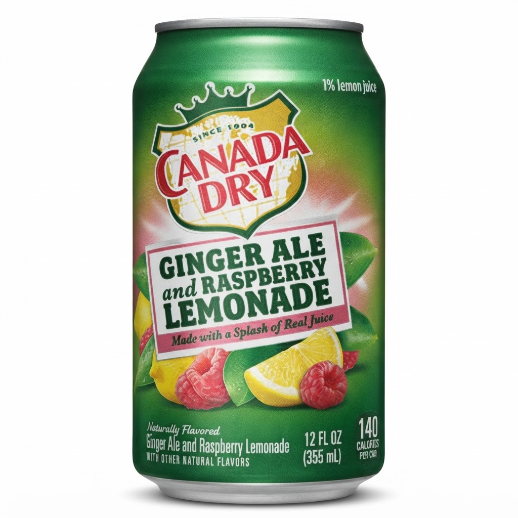 CANADA DRY GINGER ALE AND RASPBERRY 12OZ