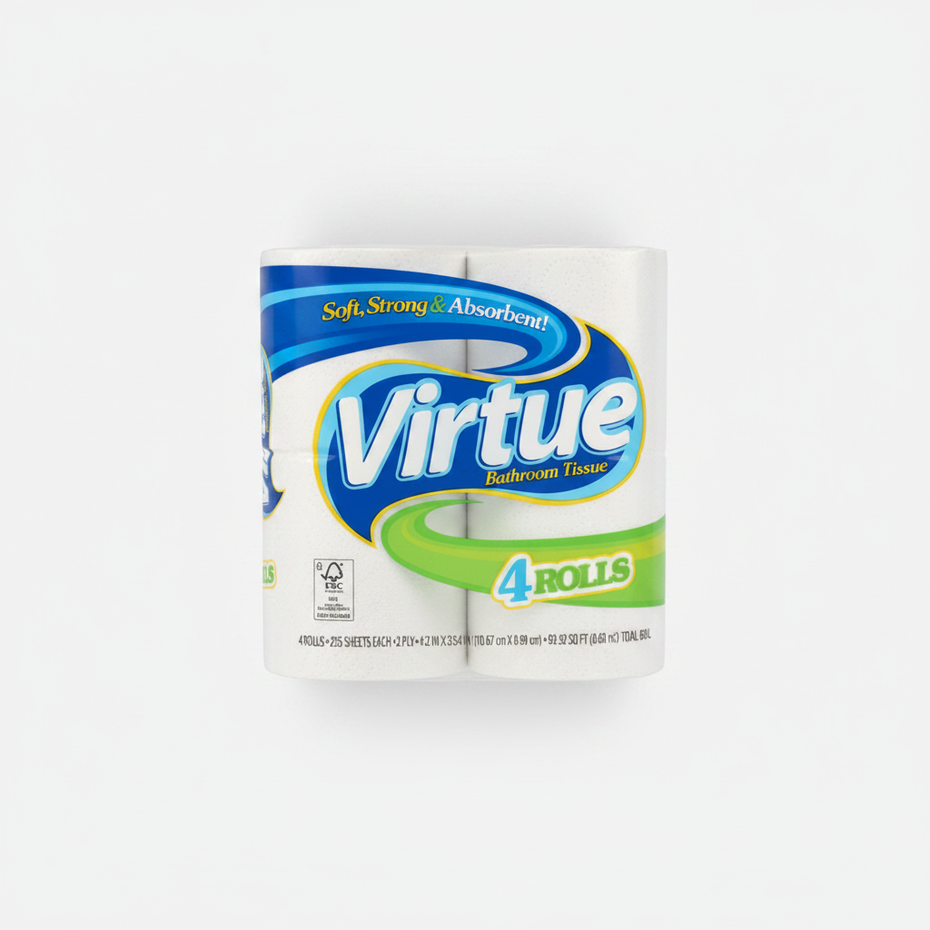 VIRTUE BATHROOM TISSUE 4ROLLS - Thumbnail 2