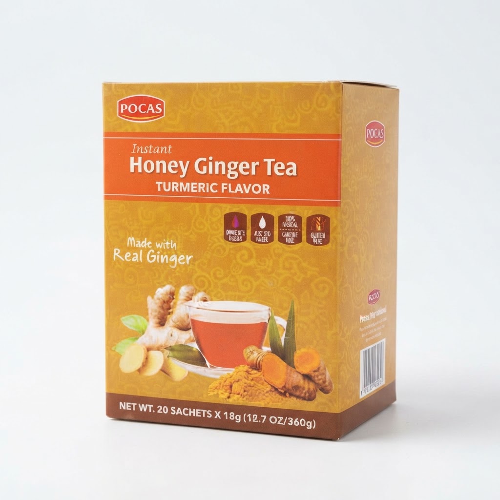 POCAS HONEY GINGER TEA  TURMERIC  18G - Thumbnail 3
