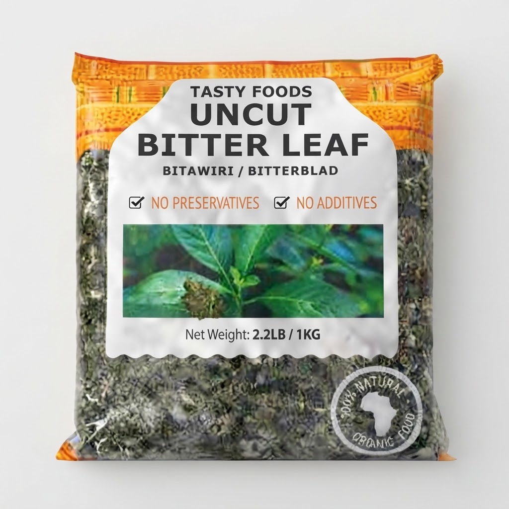 TASTY FOODS UNCUT BITTER LEAVES 2.2LB/1KG - Thumbnail 3