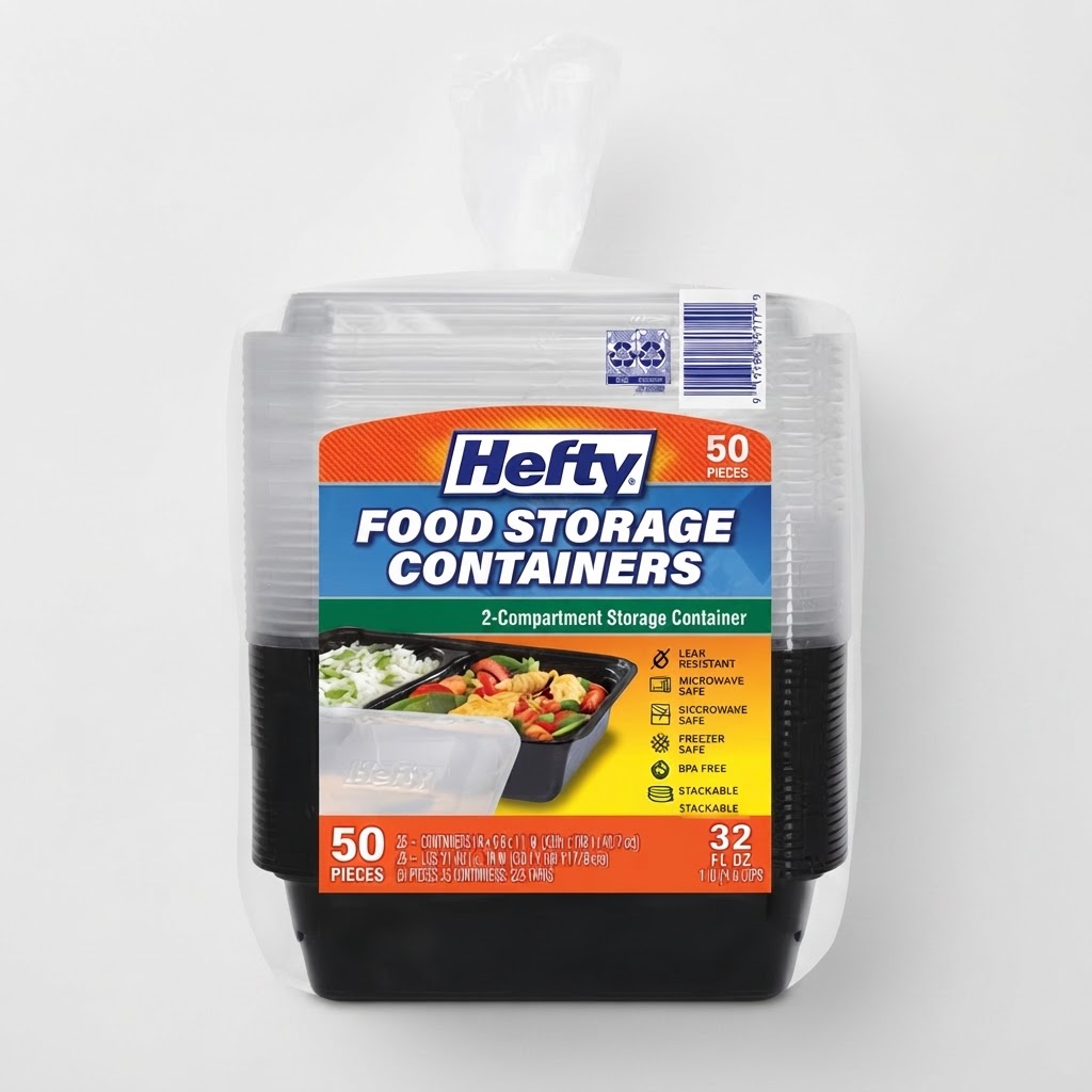 HEFTY FOOD STORAGE TWO COMPARTEMENT 50PCS - Thumbnail 2