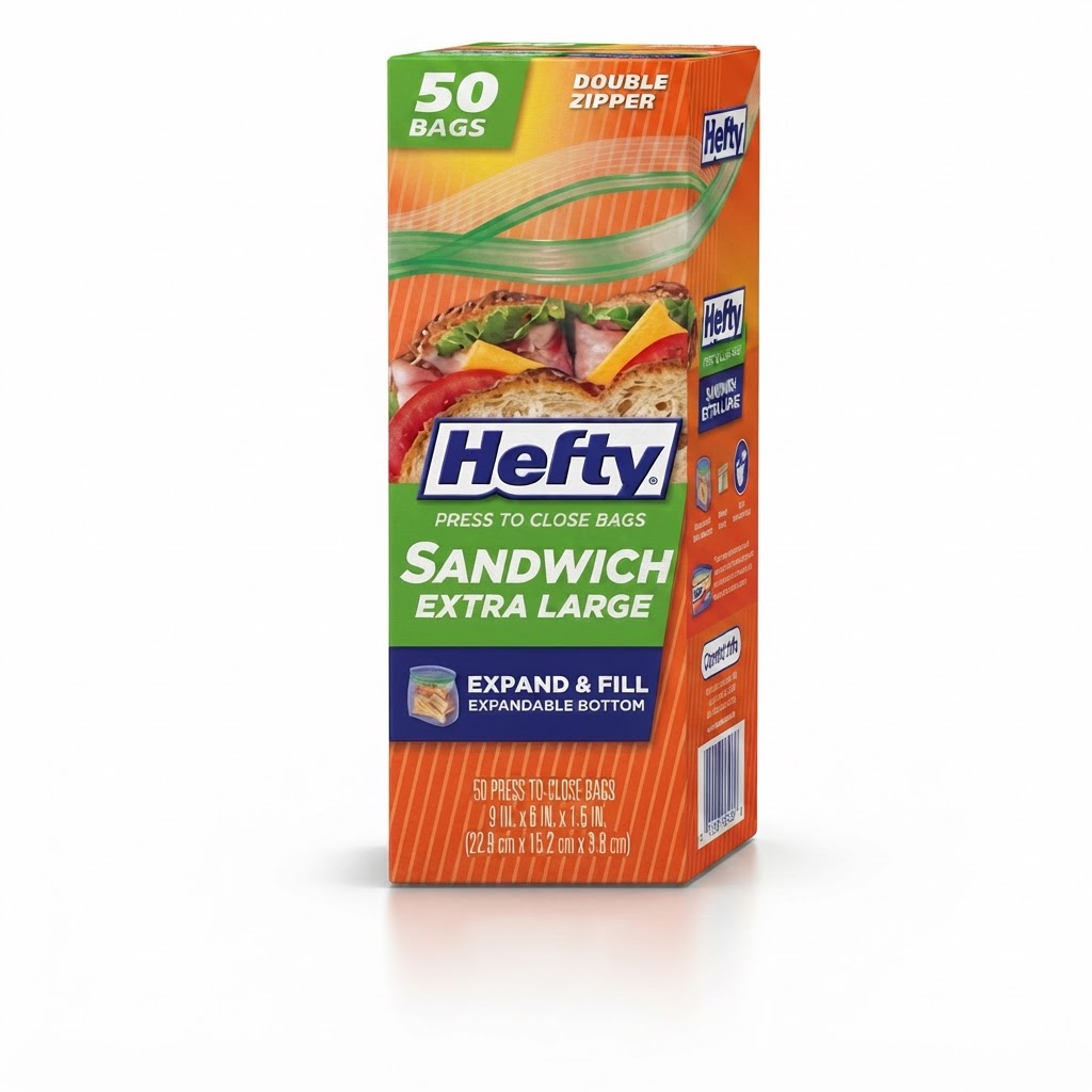 HEFTY SANDWICH EXTRA LARGE 50CT PTC - Thumbnail 3