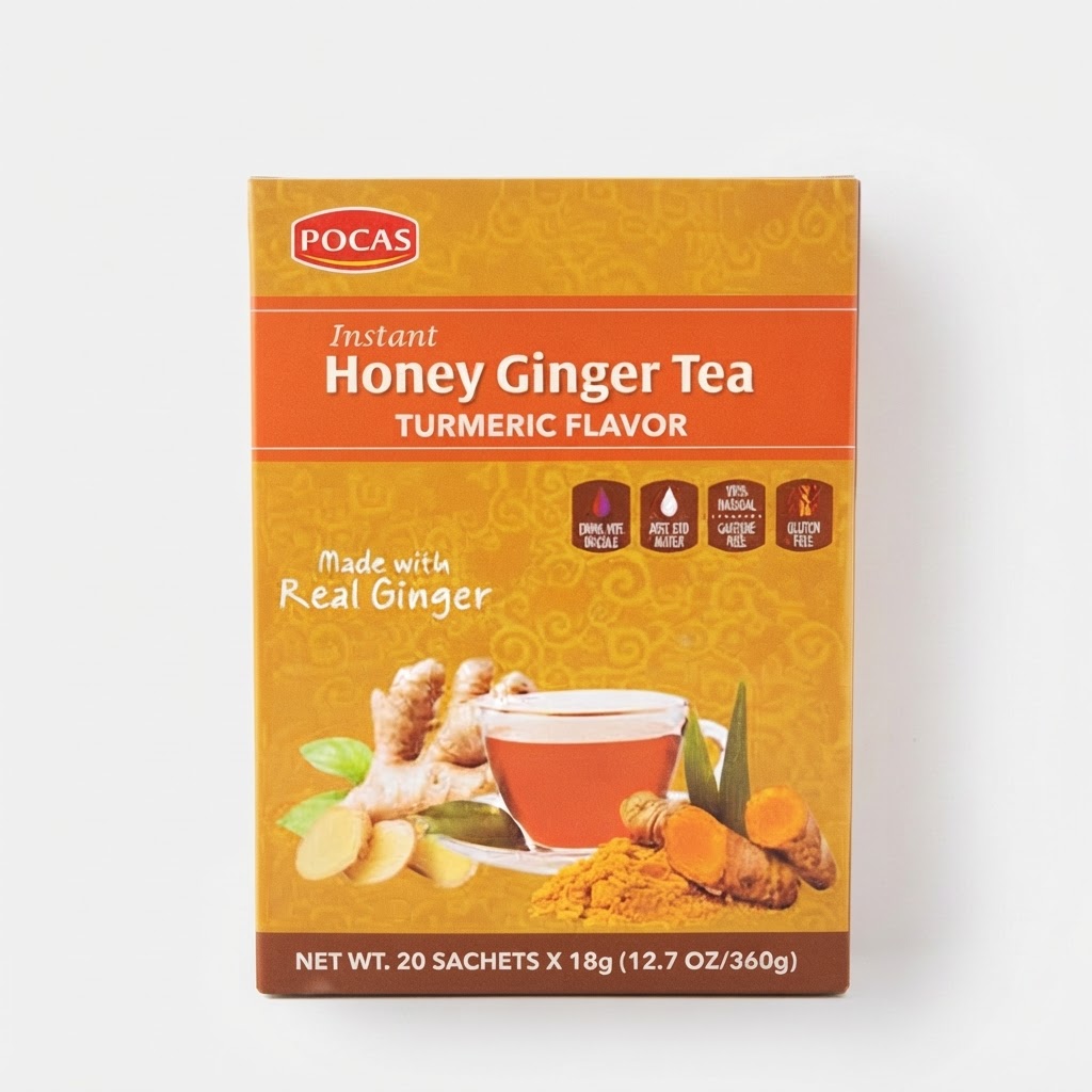 POCAS HONEY GINGER TEA  TURMERIC  18G - Thumbnail 2