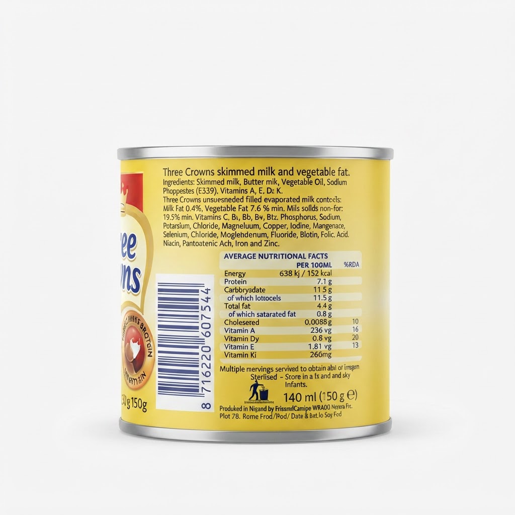 THREE CROWNS EVAPORATED MILK 150G - Thumbnail 3