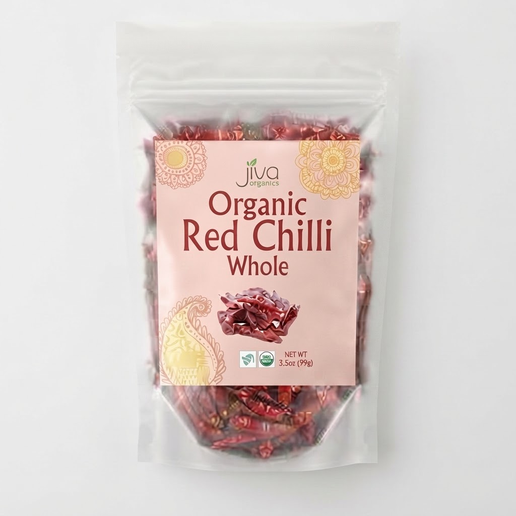 JIVA ORGANIC RED CHILLI WHOLE 3.5OZ - Thumbnail 3