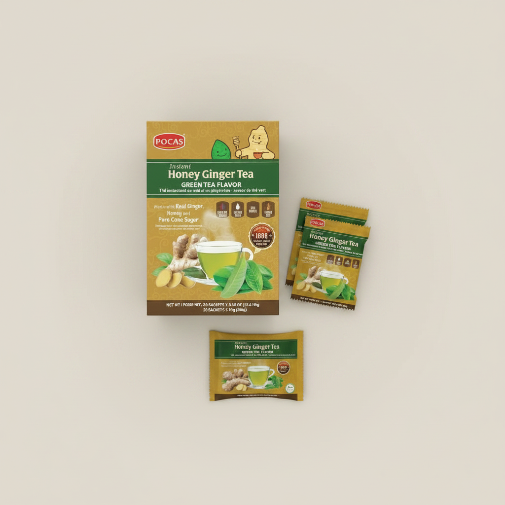 POCAS HONEY GINGER GREEN TEA 18G - Thumbnail 3