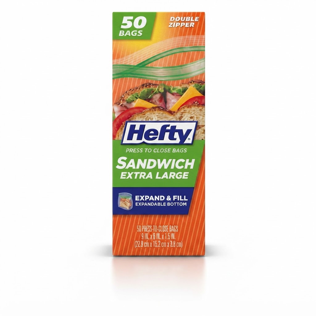 HEFTY SANDWICH EXTRA LARGE 50CT PTC