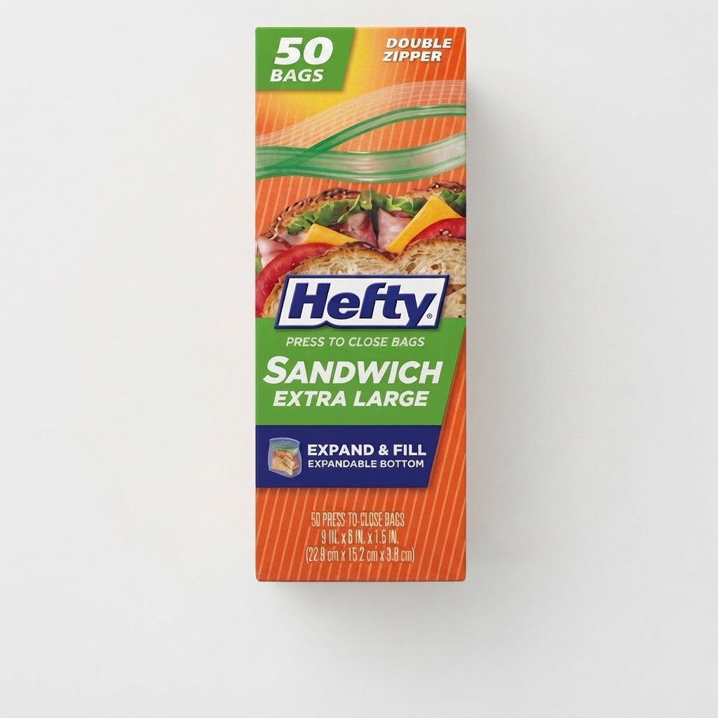 HEFTY SANDWICH EXTRA LARGE 50CT PTC - Thumbnail 2