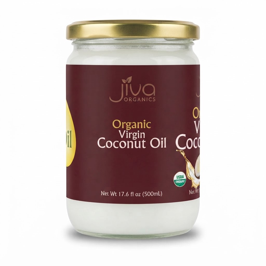 JIVA ORGANIC COCONUT OIL 500ML/17.6OZ - Thumbnail 4
