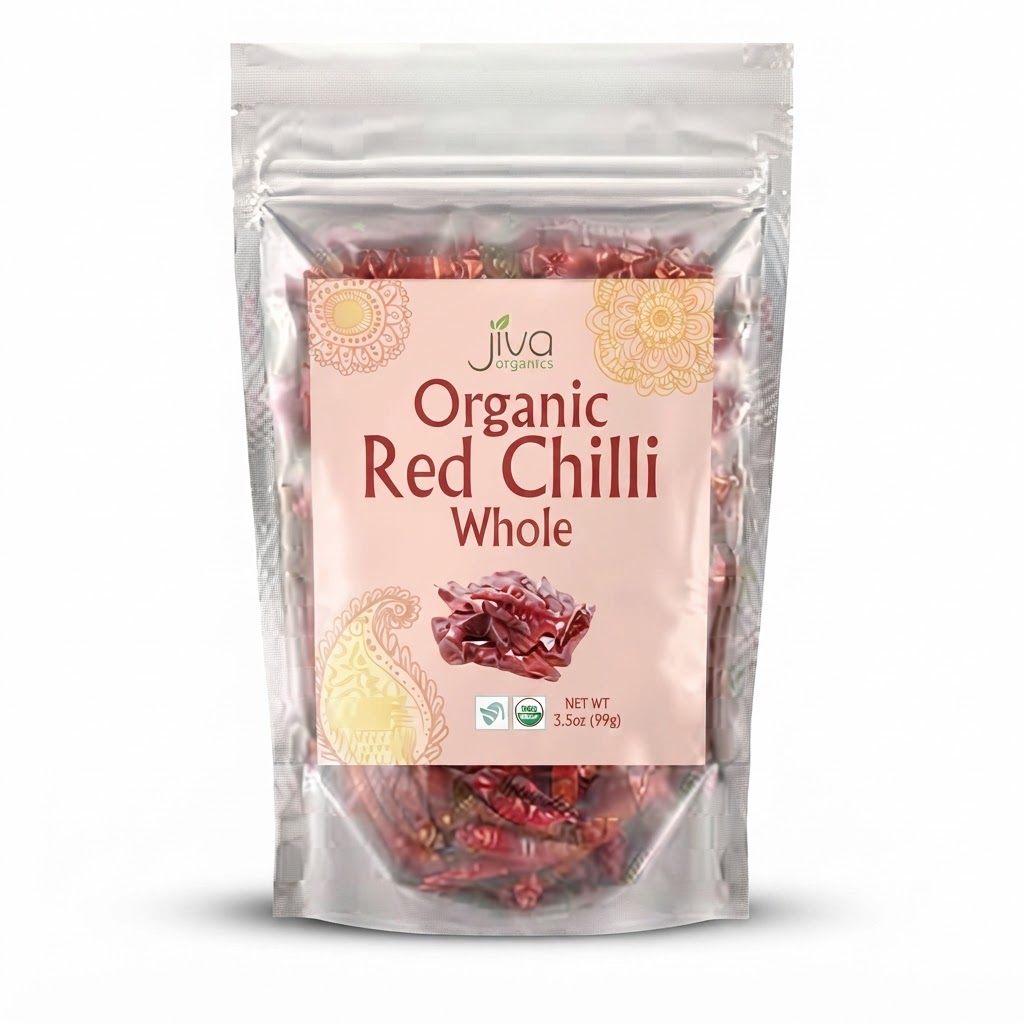 JIVA ORGANIC RED CHILLI WHOLE 3.5OZ