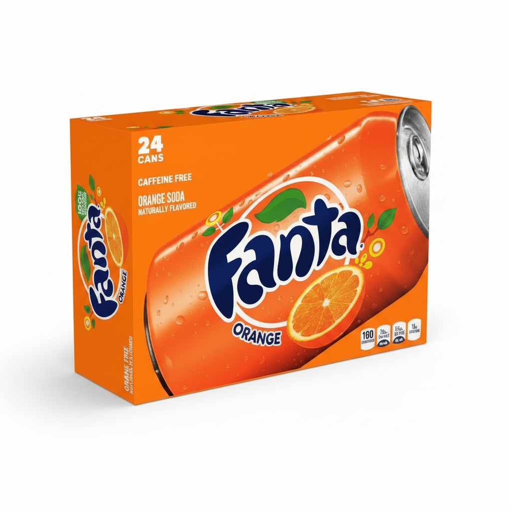 FANTA ORANGE SODA CAN 12OZ 24PK - Thumbnail 2