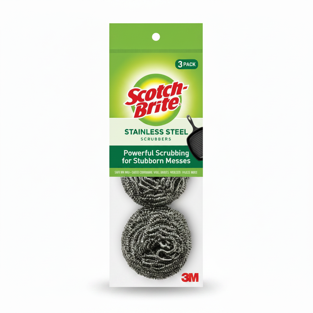 SCOTCH BRITE STAINLESS STEEL 3M SCRUBBER - Thumbnail 3