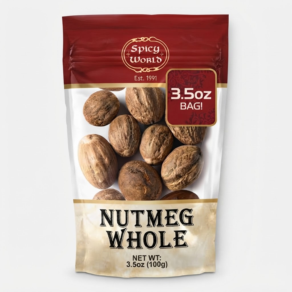SPICY WORLD NUTMEG WHOLE 3.5OZ - Thumbnail 2
