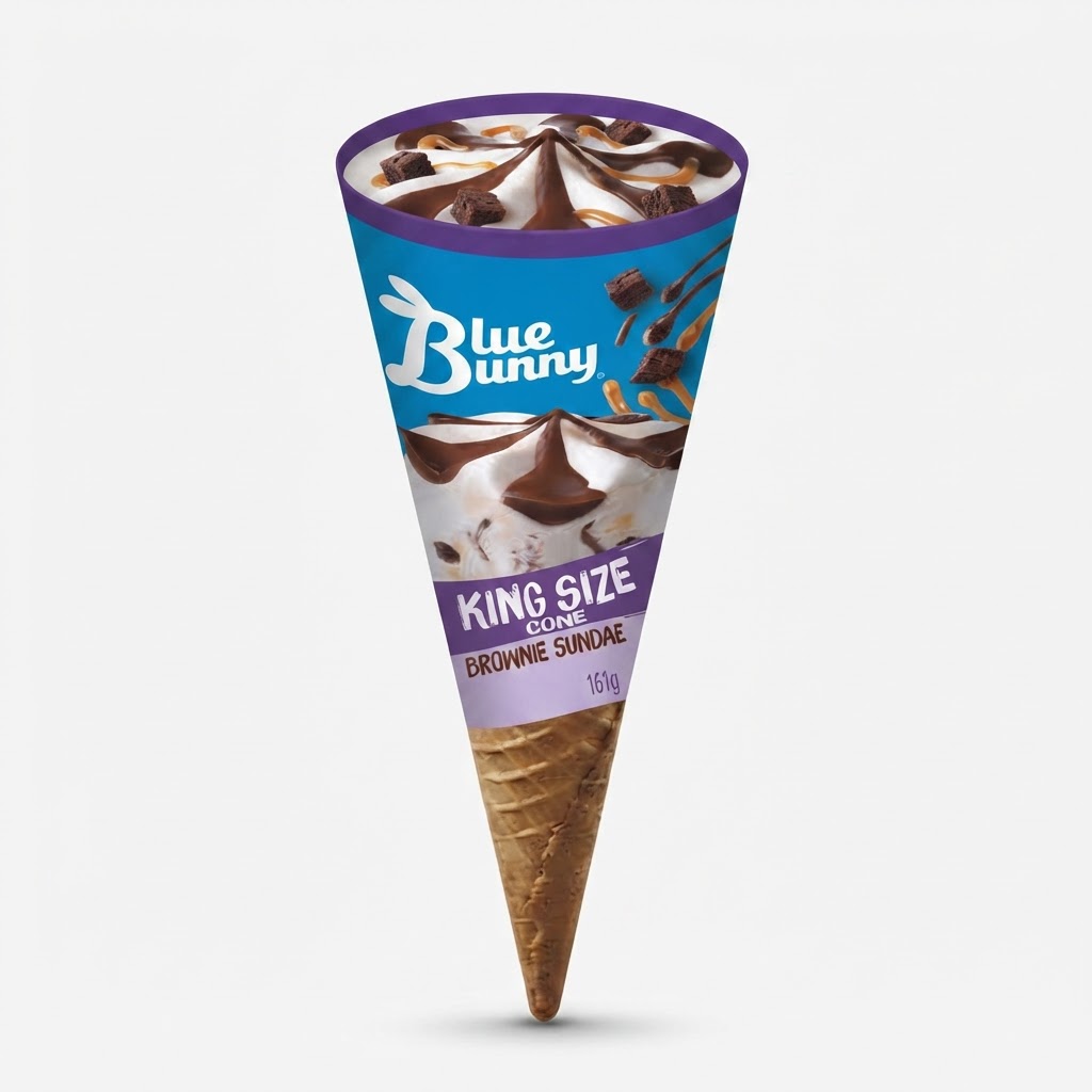 BLUE BUNNY KING SIZE CONE BROWNIE  161G - Thumbnail 3