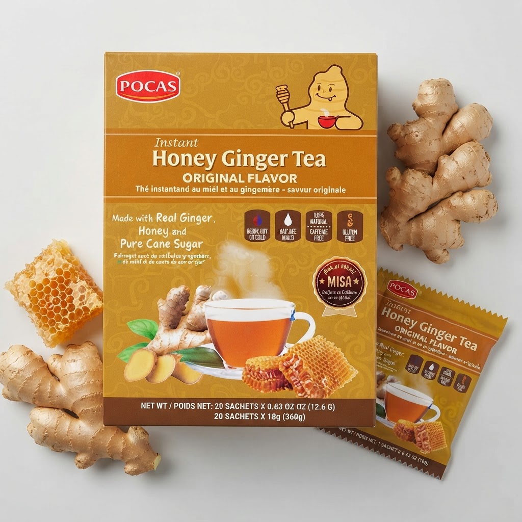 POCAS HONEY GINGER TEA ORIGINAL 18G - Thumbnail 2