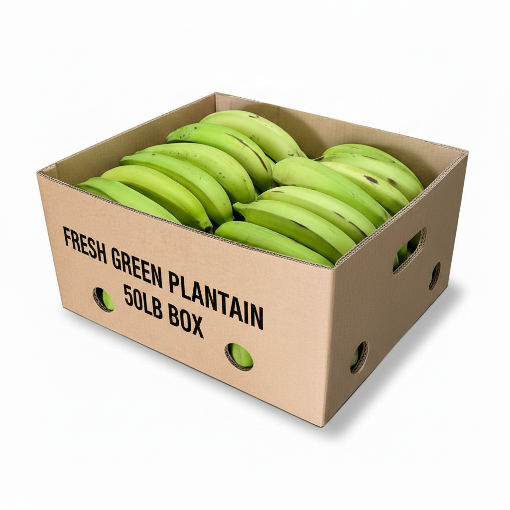 FRESH GREEN PLANTAIN 50LB BOX - Thumbnail 2