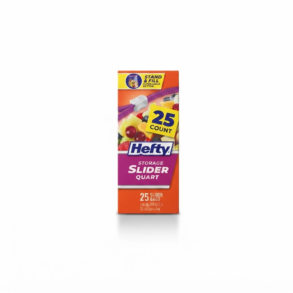 HEFTY ZIP LOCK BAGS 25 COUNT.