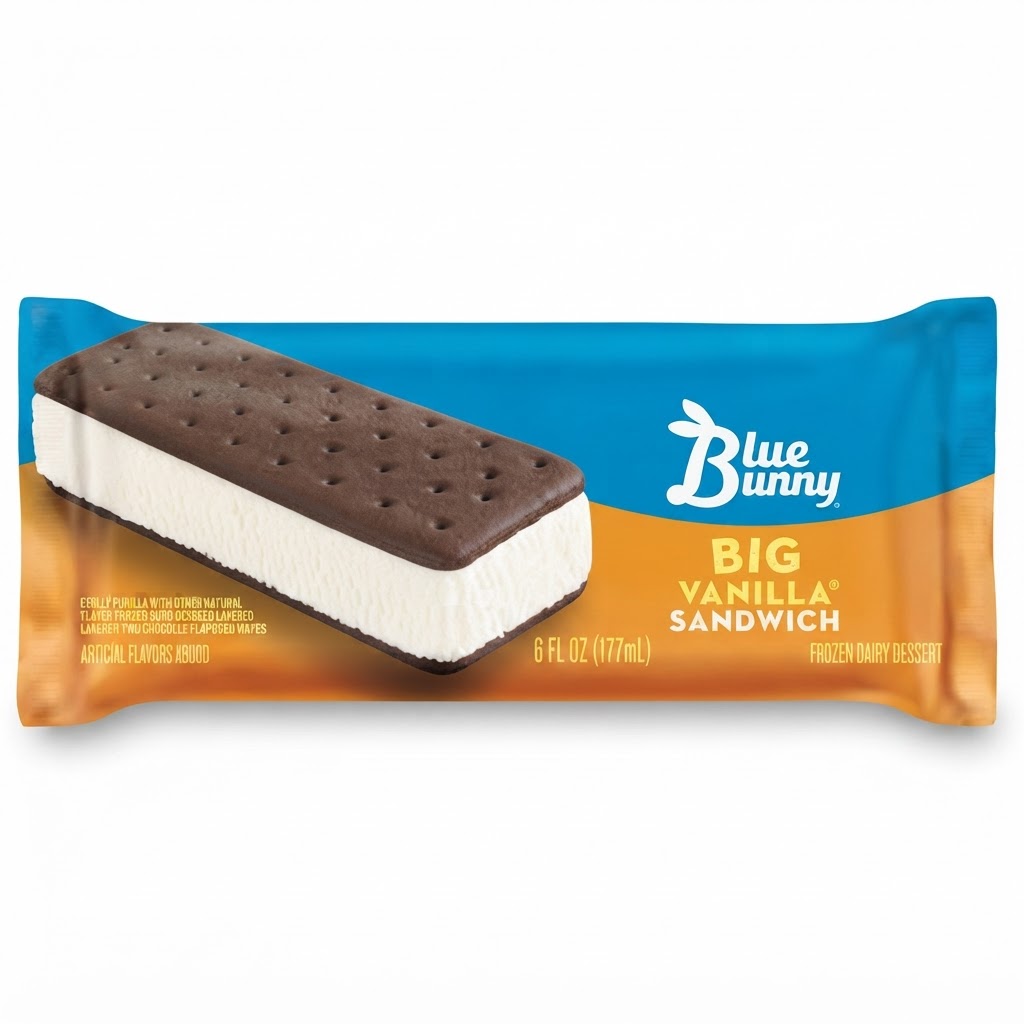 BLUE BUNNY BIG VANILLA SANDWICH 6OZ