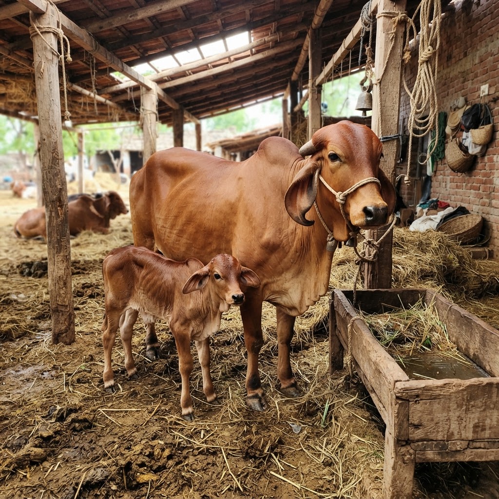 गीर गाय कालवडीसह - १२ लिटर दूध