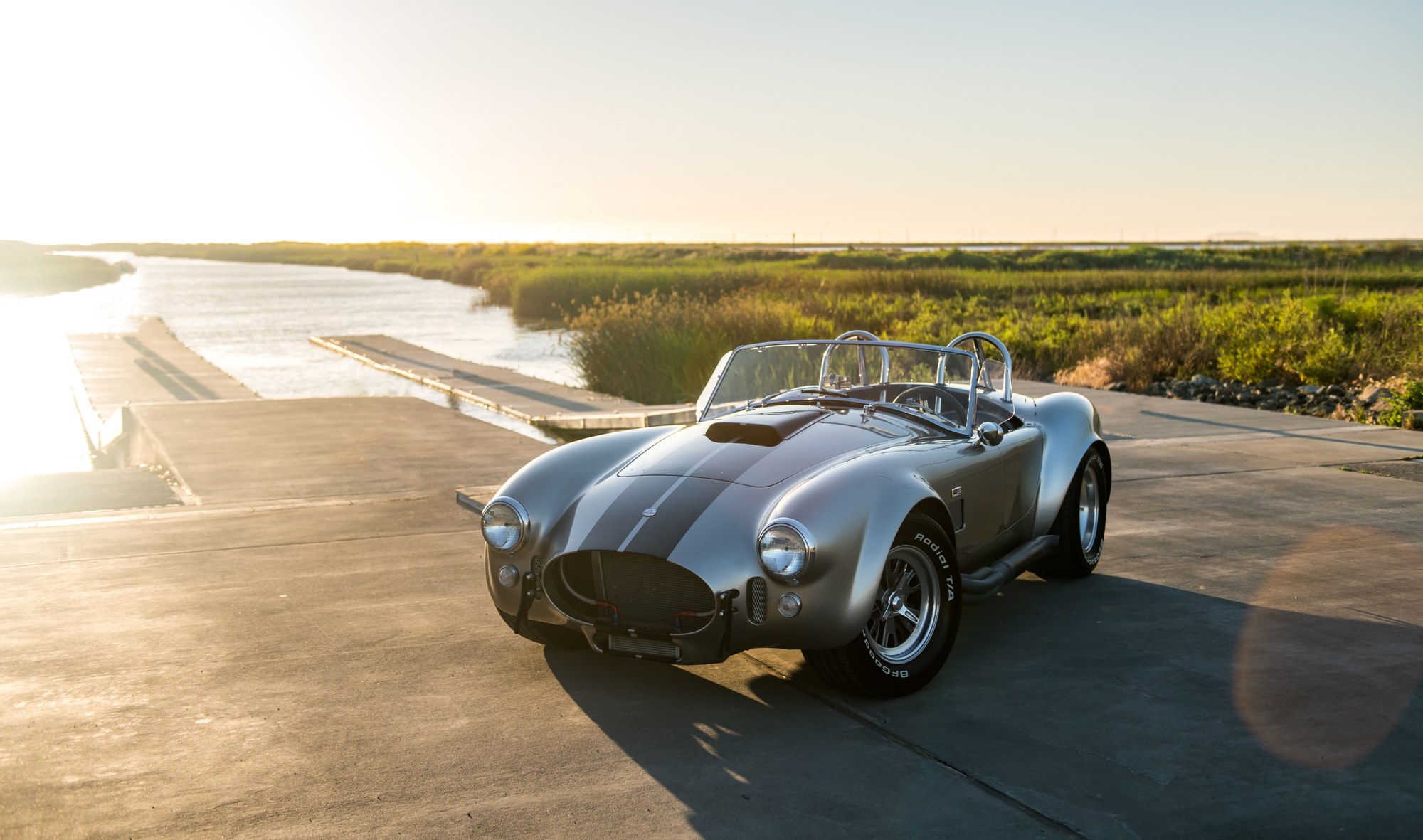 Shelby Cobra dashboard detail shot during golden hour, automotive interior photography by Sharplite Media, Bay Area