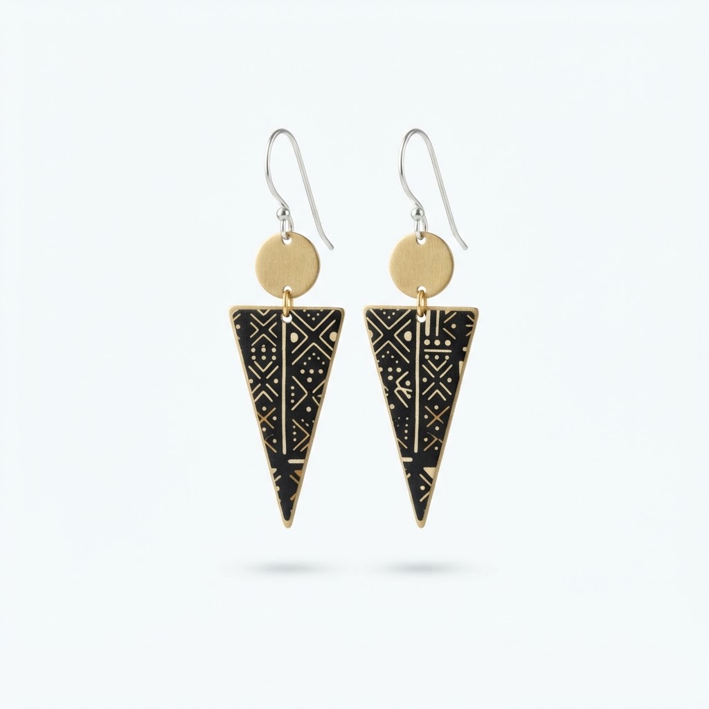 Geometric Mudcloth Earrings