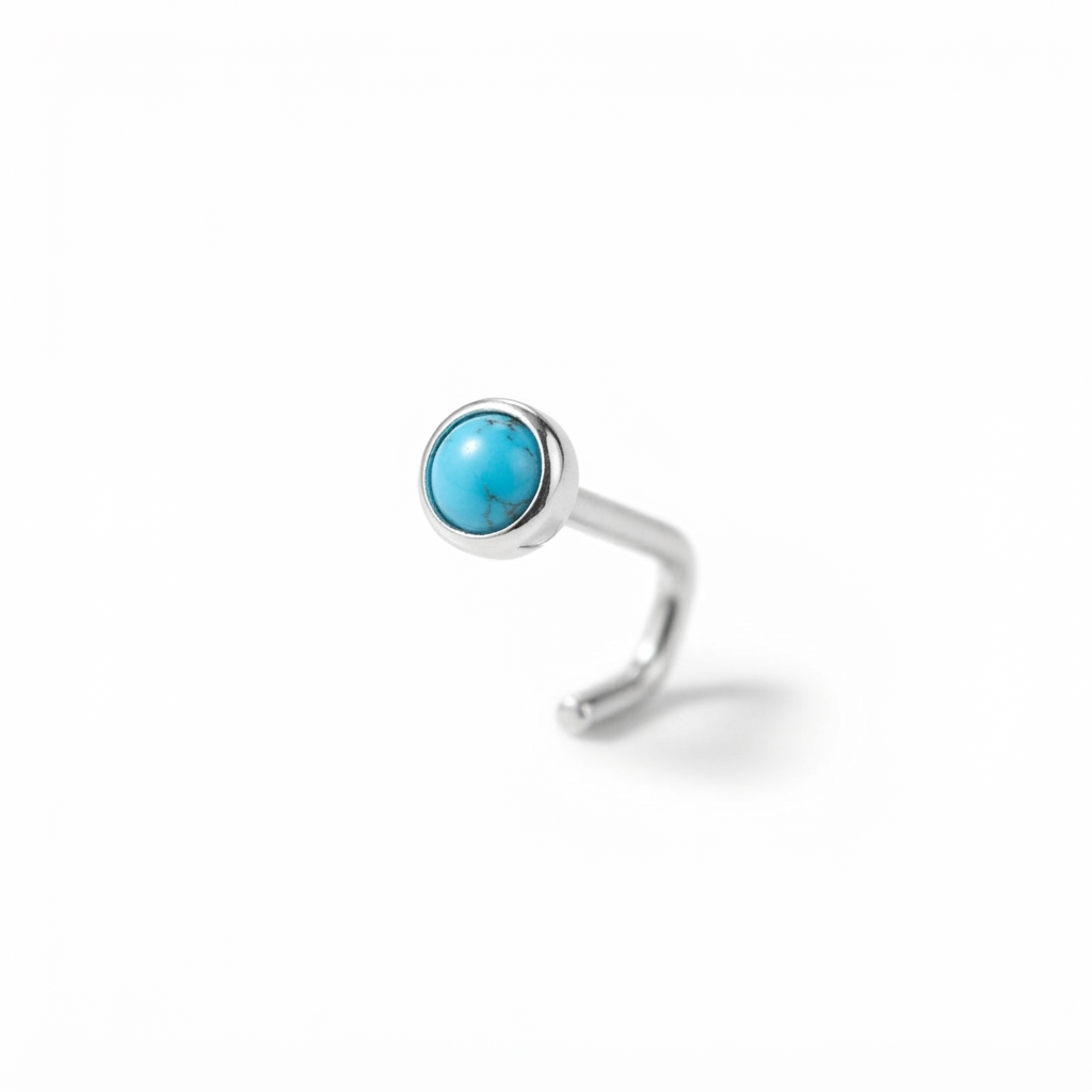 Turquoise Accent Nose Ring