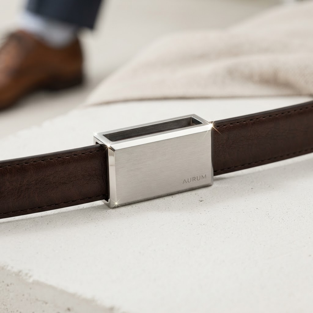 Minimalist Brushed Metal Belt