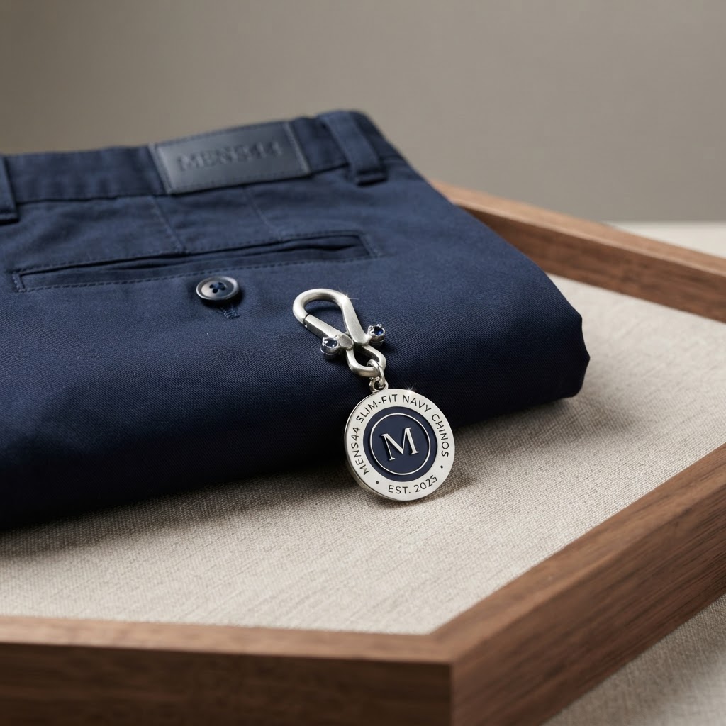 Mens44 Slim-Fit Navy Chino Trousers
