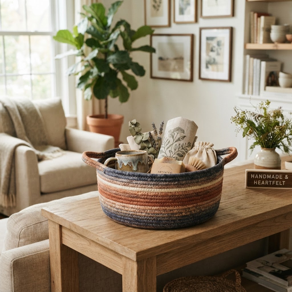 Hand-Dyed Cotton Storage Basket