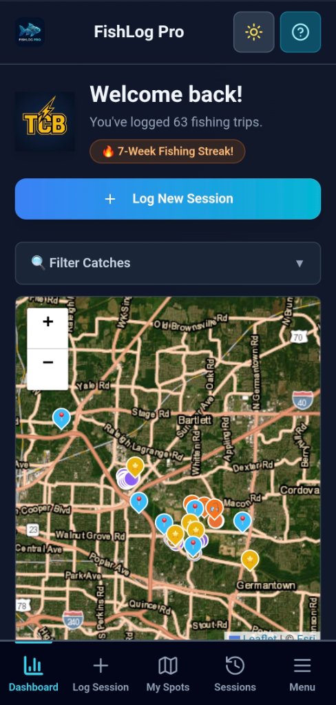 Dashboard with spot map
