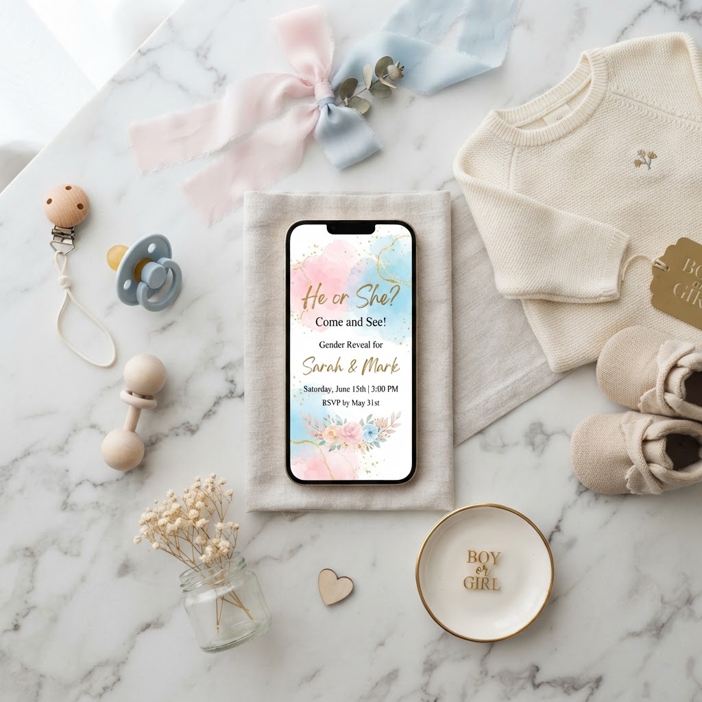 Invitații Digitale Gender Reveal: Ghid și Texte 2026
