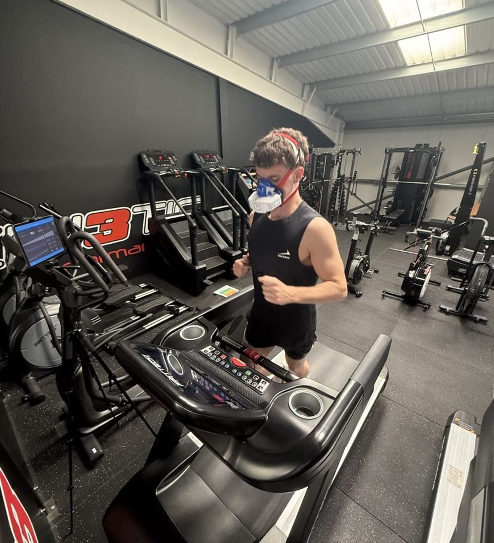 VO2 max test on the treadmill at Kin3tic Performance