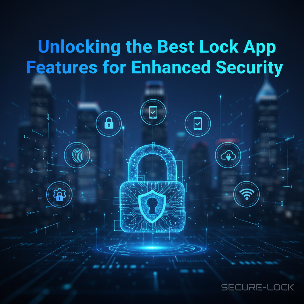 Illustration showcasing various lock app features and functionalities