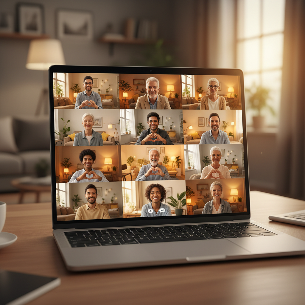 Adults connecting through online sobriety support community