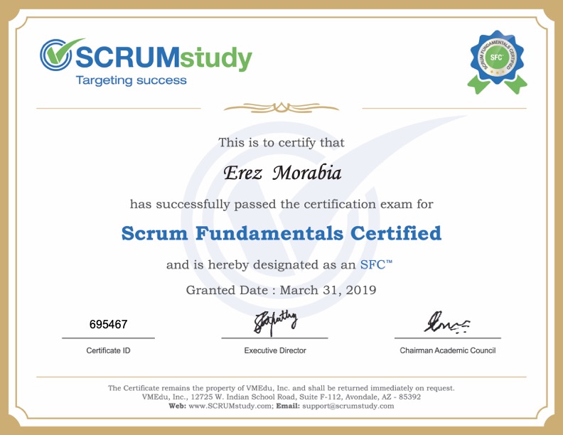 Scrum Fundamentals Certified (SFC)