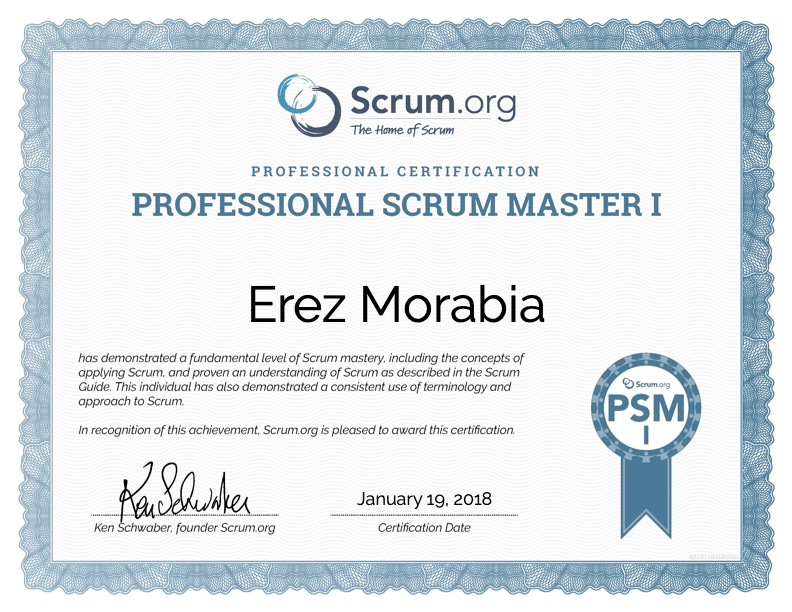 Professional Scrum Master I (PSM I)