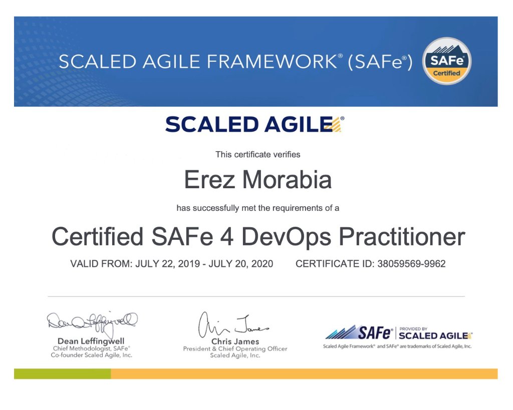 SAFe 4 DevOps Practitioner (SDP)